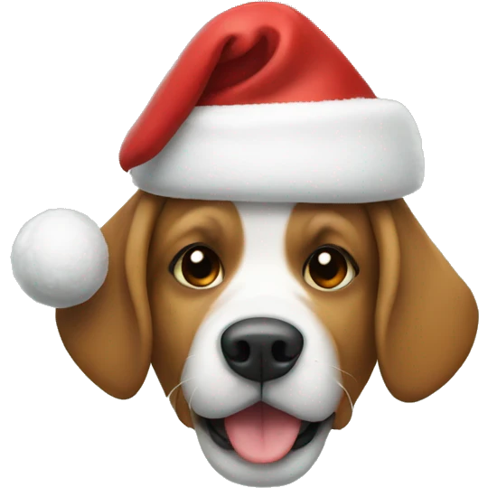 Dog in Christmas hat emoji