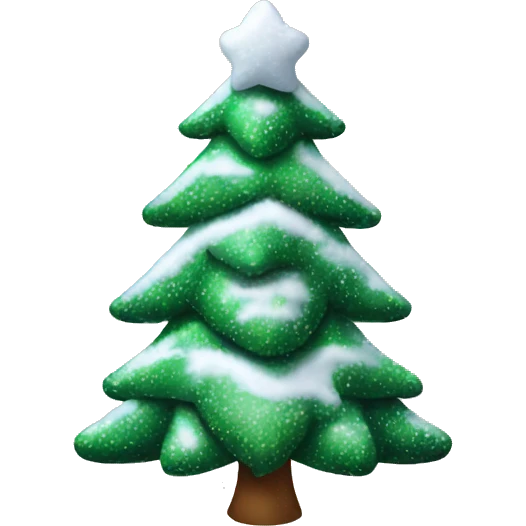 christmas tree with snow emoji