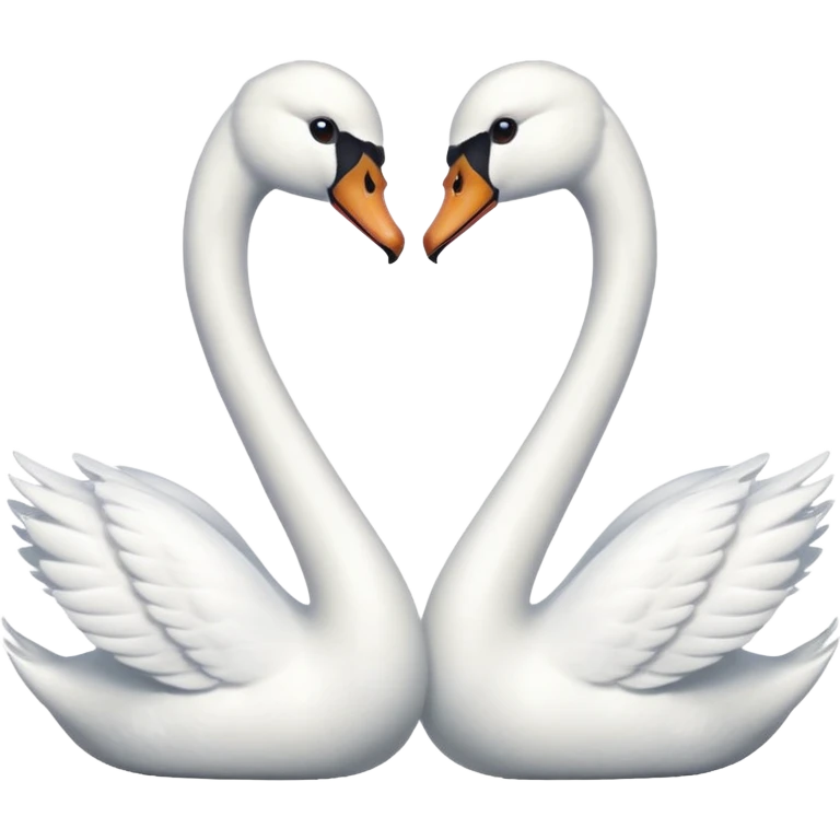Two swan face each other emoji