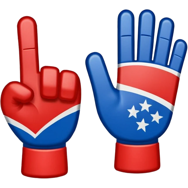 sports foam finger american football blue (#00A3E0) and red (#F9423A) emoji