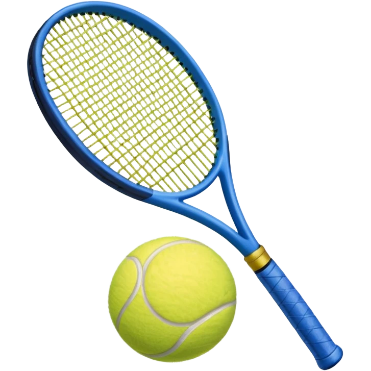 A blue tennis racket with a tennis ball next to it emoji