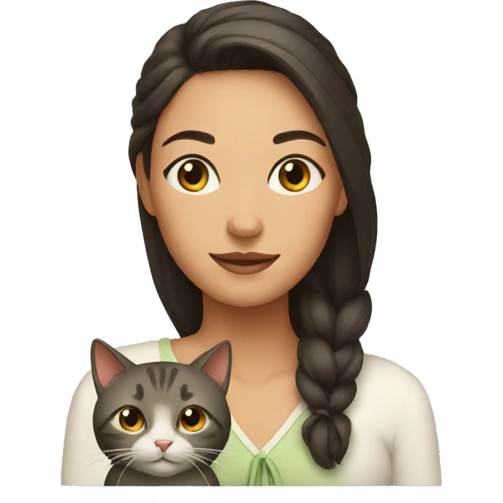 Woman and cat emoji