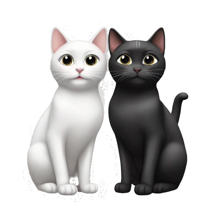 Two black and white cats ￼ emoji
