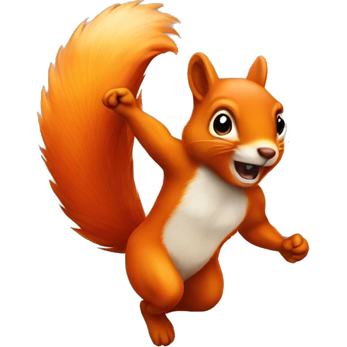 jumping orange burnt squirrel emoji