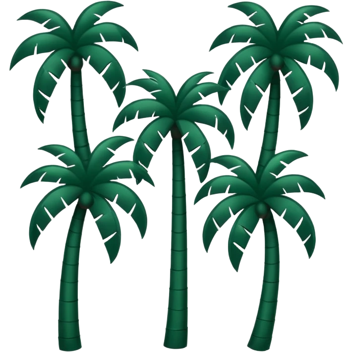 dark green palm trees on white sea background, minimalism, no emojis or faces emoji