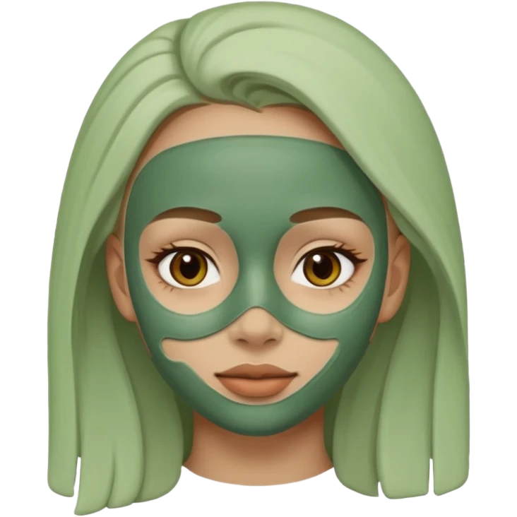A girl with a clay mask emoji