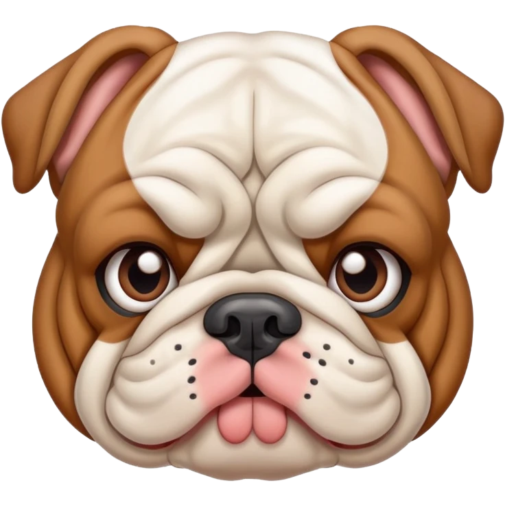 cute bulldog face emoji