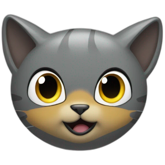 Looks hard cartoon steel kitty like pokemon on the rock emoji