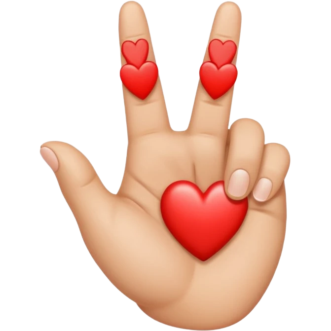 Half heart with index finger and middle finger  emoji
