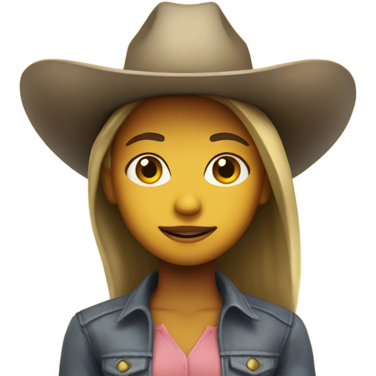 girl with cowboy hat, default yellow skin emoji