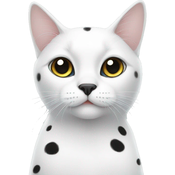 White cat with black spots emoji
