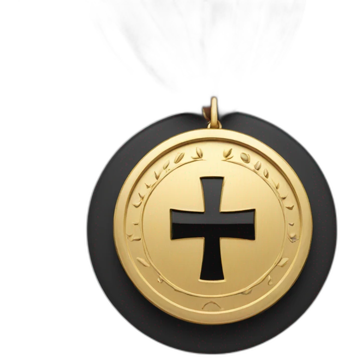1 Gold with black and red accents cross medal emoji