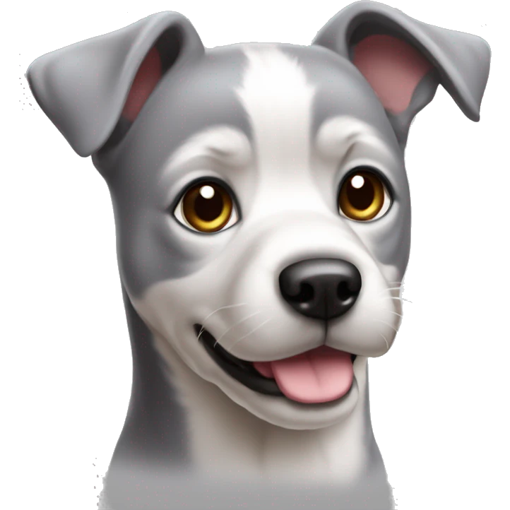 Chien gris très très très très mignon emoji