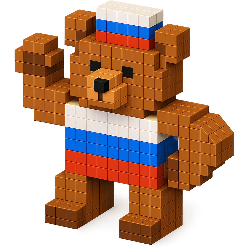 Russian grizzly bear in a patriotic pose emoji