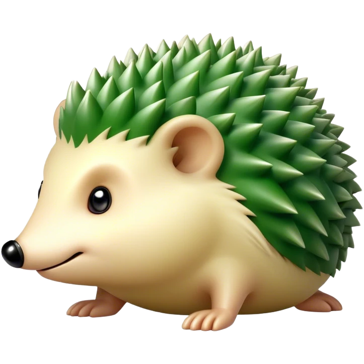 The hedgehog is green emoji