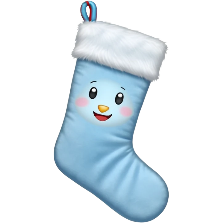 Christmas stocking with light blue details emoji