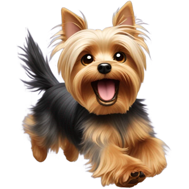 Yorkie playing emoji