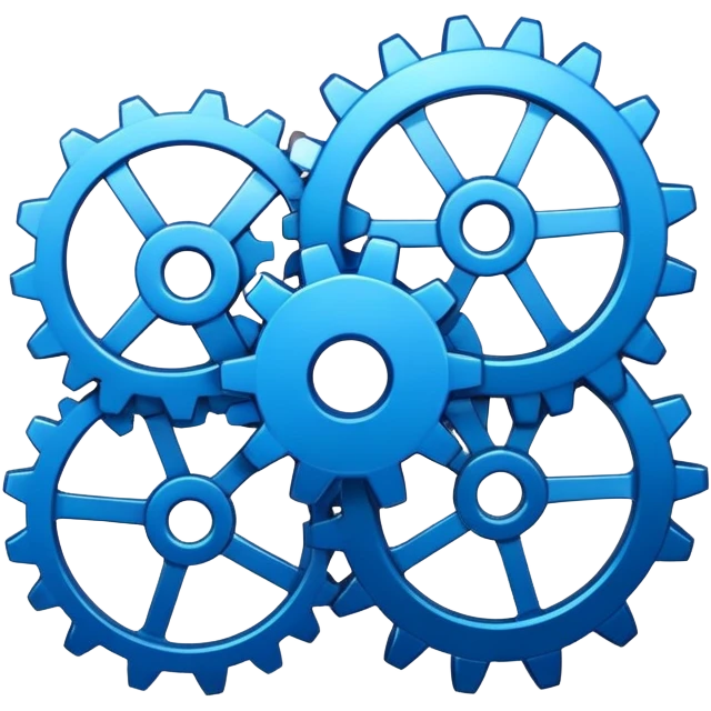 gear icon with interconnected nodes forming a workflow pattern emoji
