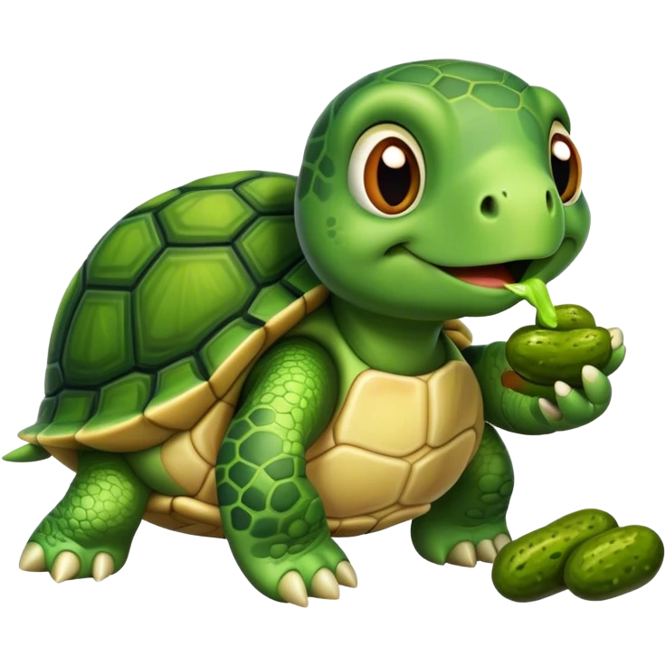 turtle eating pickles  emoji