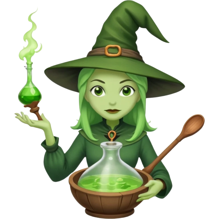 green witch cooking potion emoji