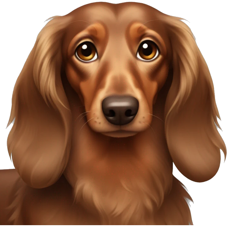 Brown Long-haired dachshund emoji
