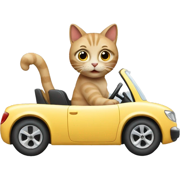 Cat driving car emoji