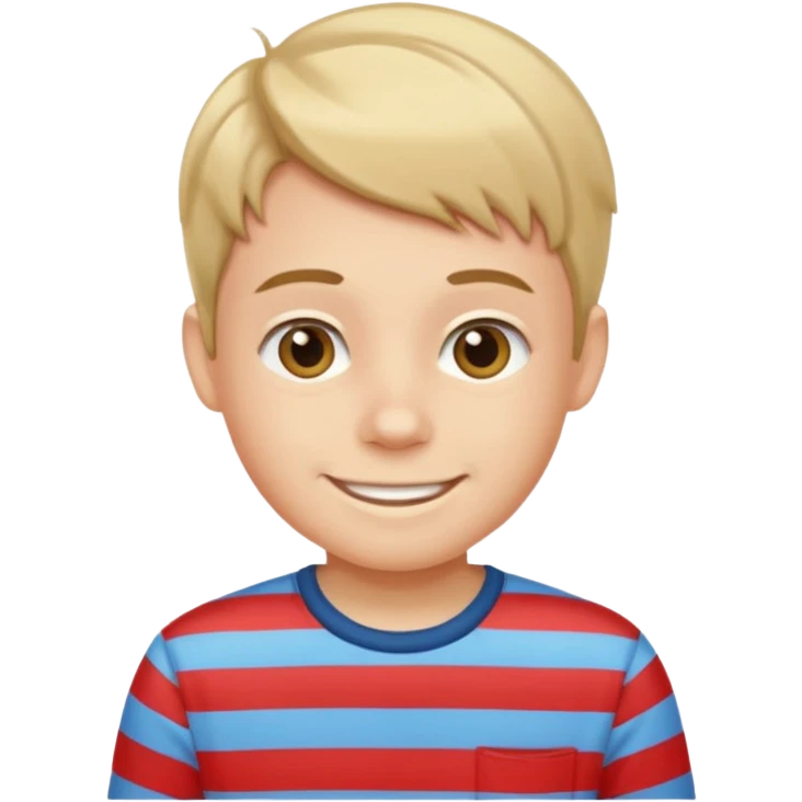smiling boy in striped shirt emoji