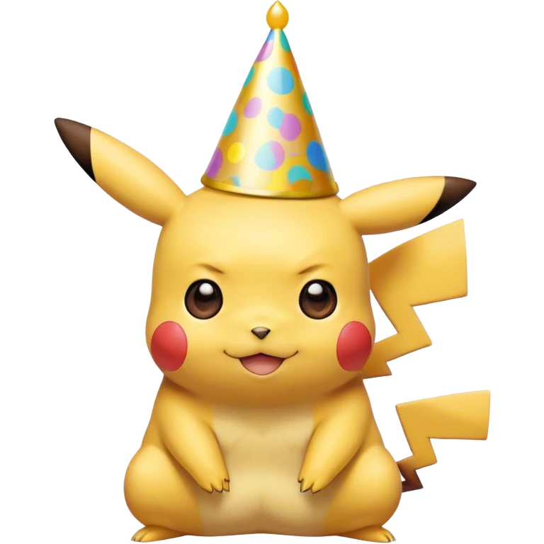 pikachu con gorro de cumpleaños emoji