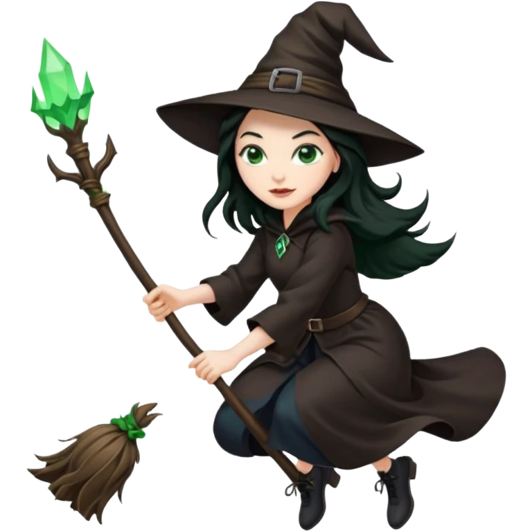 witch flying on broomstick emoji