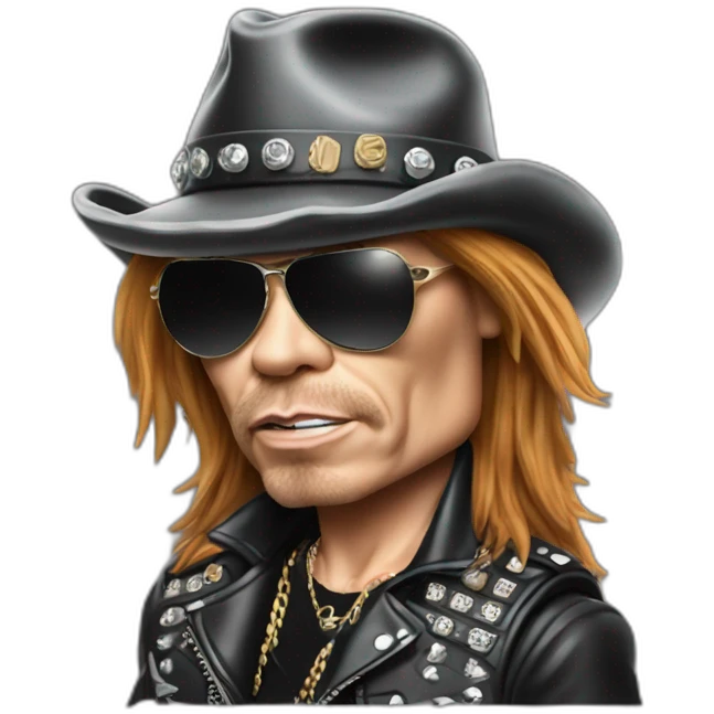 Hyper realistic Axl rose guns n roses singer emoji
