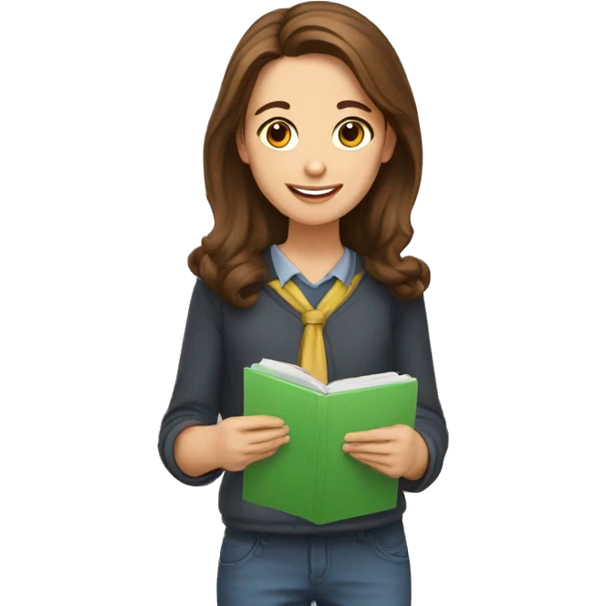 Tutor with brown hair helping middle school student emoji