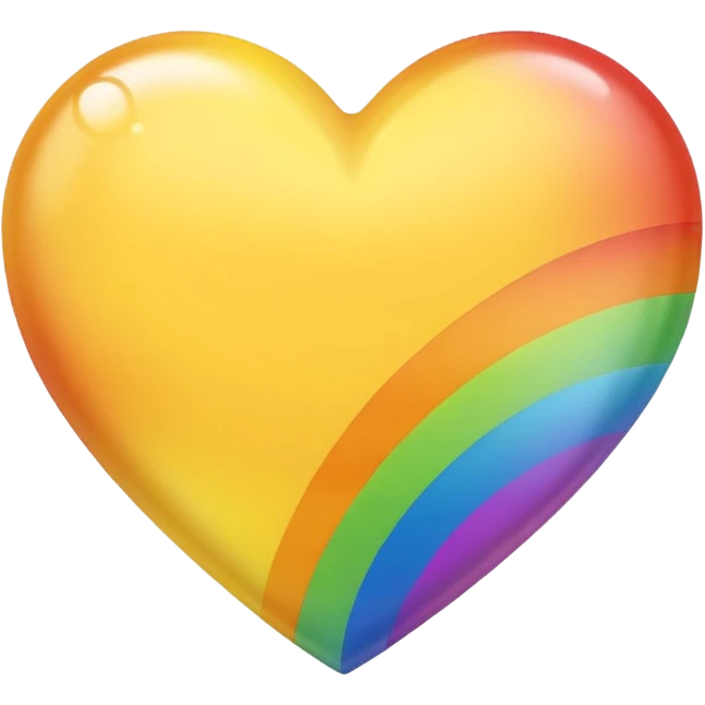 yellow heart with a rainbow gradient emoji