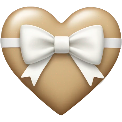 beige heart with white bow emoji