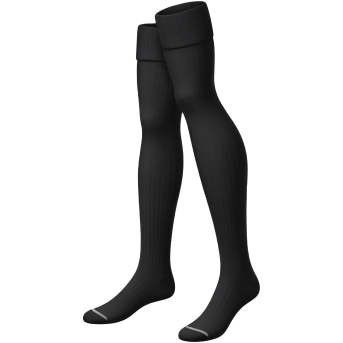  Plain Black  very long socks emoji