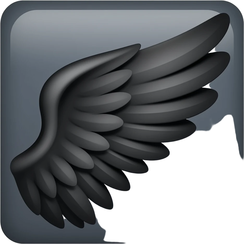 The black wing on the right side emoji