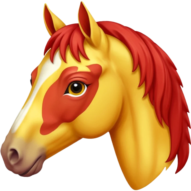 Cavalo vermelho e amarelo pastel emoji