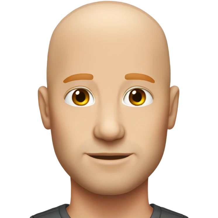 White male bald red hair emoji