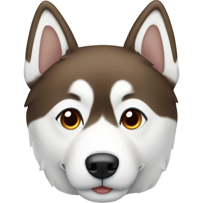 Brown and white husky  emoji