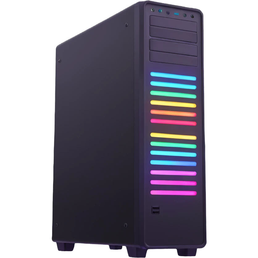 PC tower with bright glowing RGB lights emoji