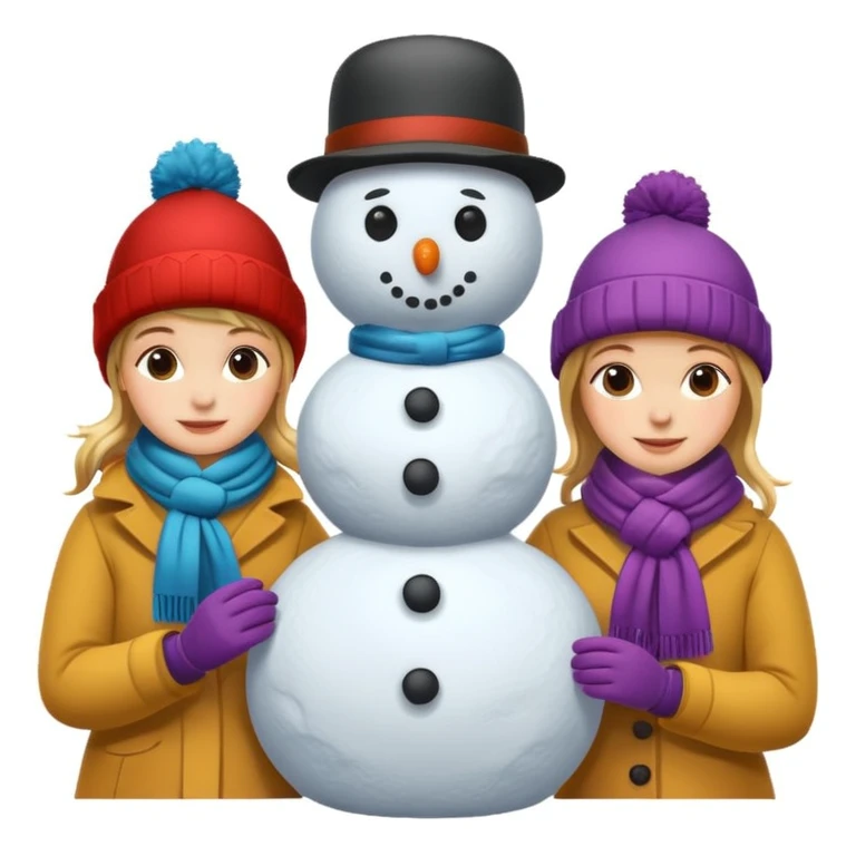 people making a snowman emoji