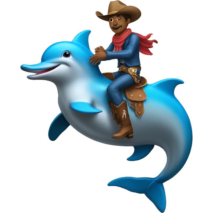Cowboy riding a dolphin  emoji