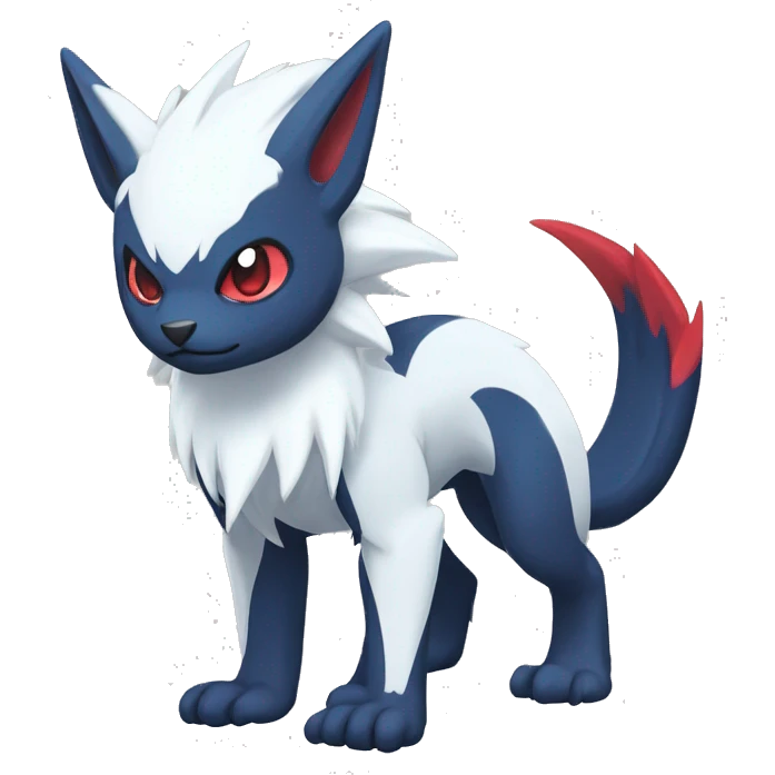 Cool Edgy Nargacuga-Absol-Zangoose-Sneasel-Quilava with a collar on, full body emoji