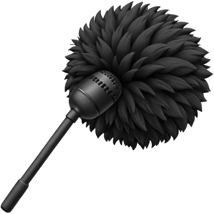boom fluffy microphone with stick emoji