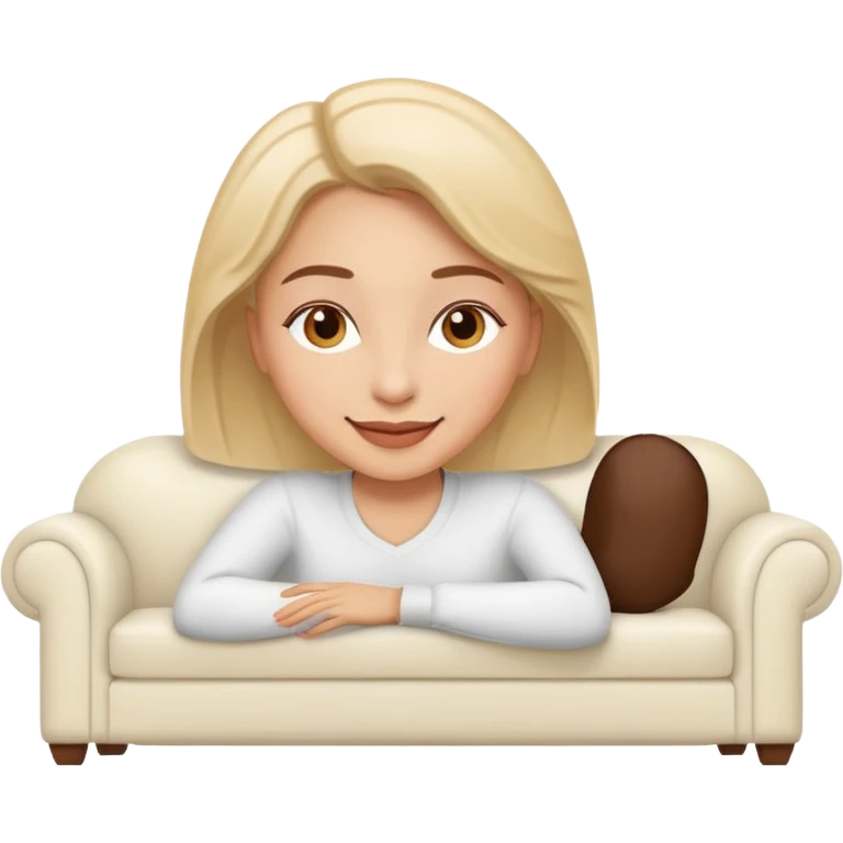 Women lying on a white sofa  emoji