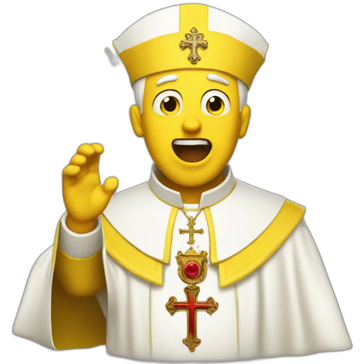 The Screaming yellow pope  emoji