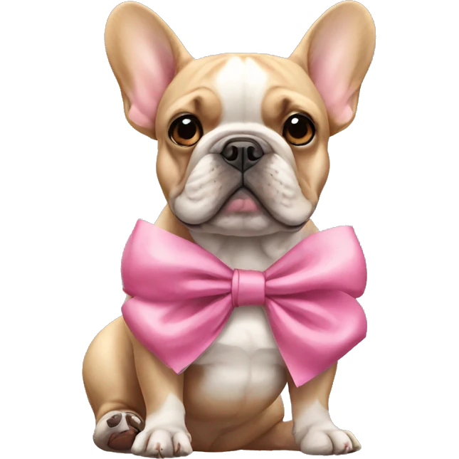 French bulldog with bows emoji