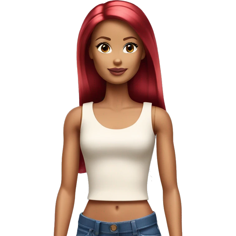 Tan Barbie with dark red hair  emoji