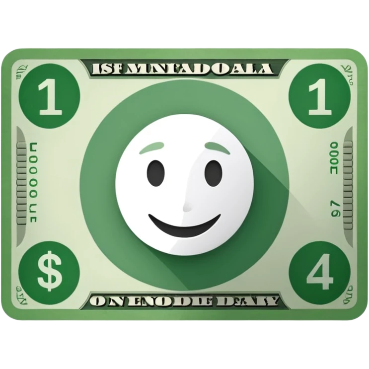one 14 dollar bill flat ios emoji style version emoji