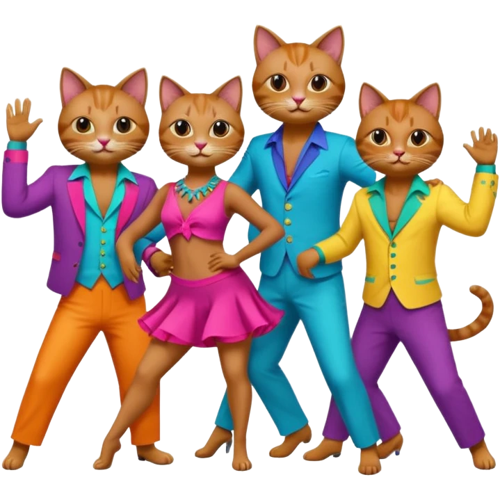 Cats salsa dancing in Miami emoji