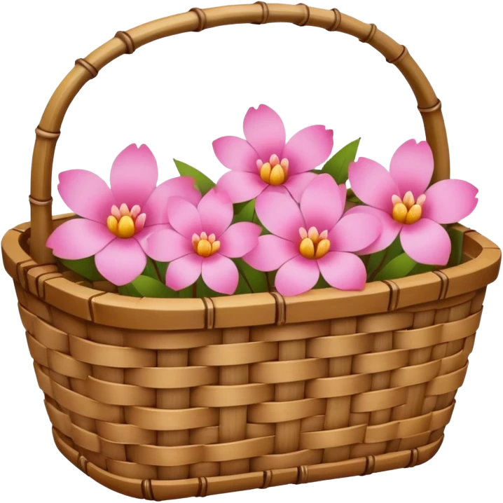 bamboo basket, flower emoji